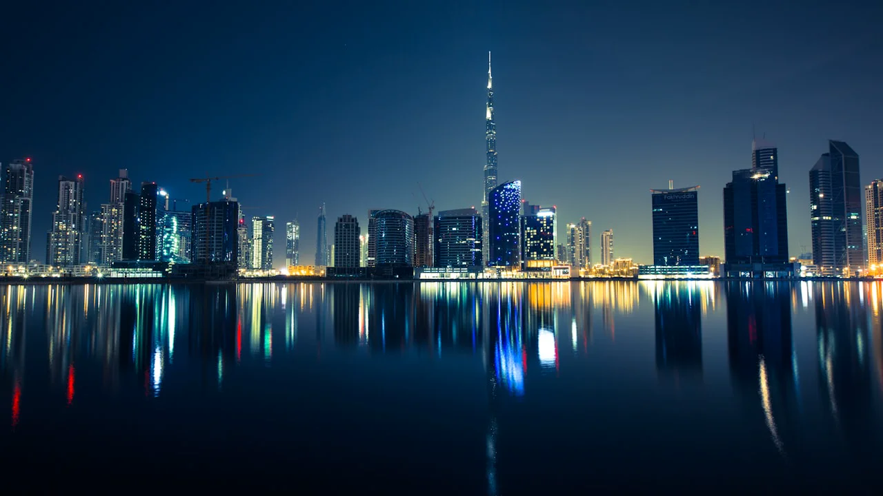 Dubai freezone business district skyline