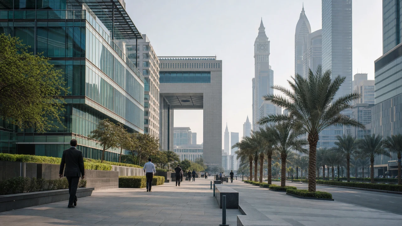 DIFC district street view in Dubai, home to family office regulations