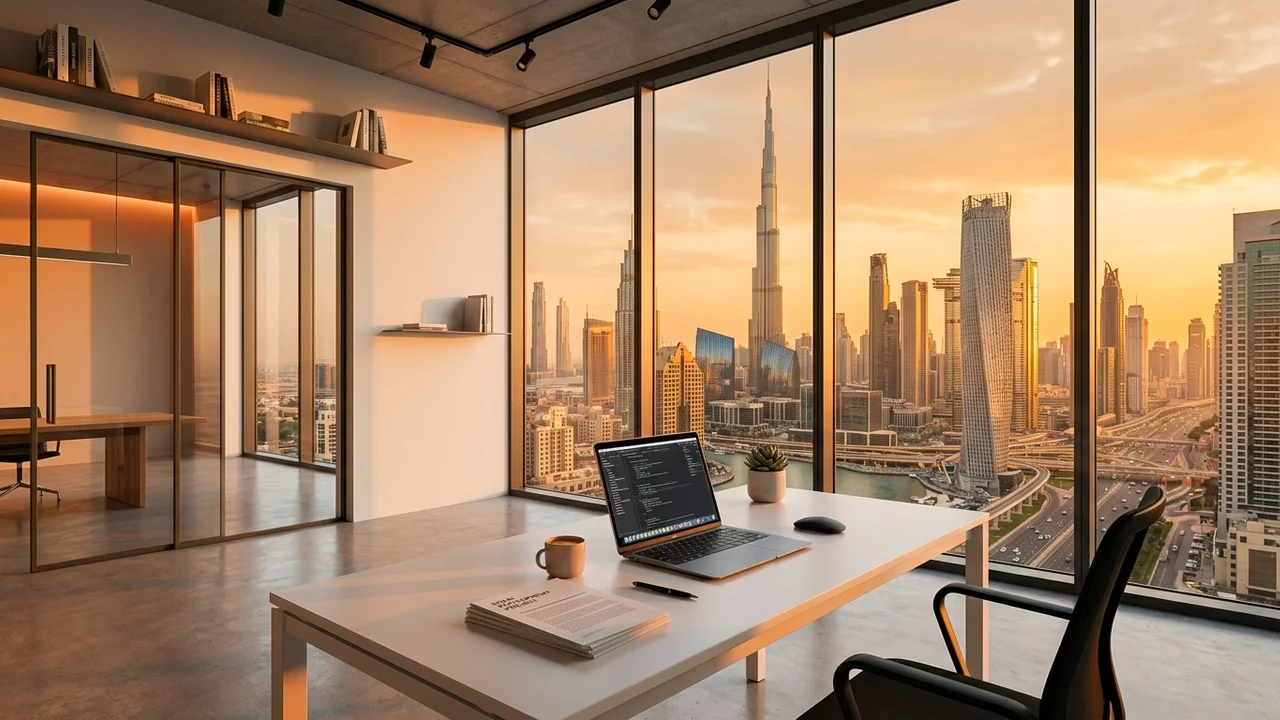 Empty Dubai office ready for business — move company to Dubai without revenue interruption