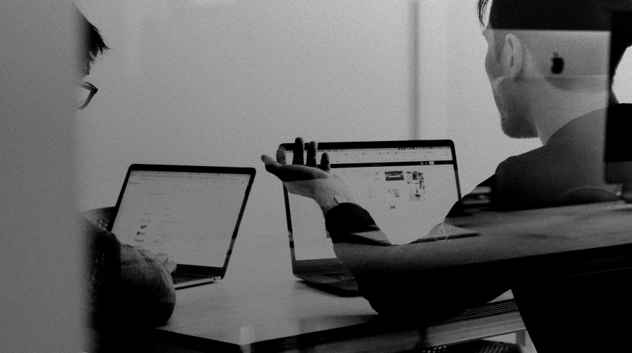 A business owner reviews company records